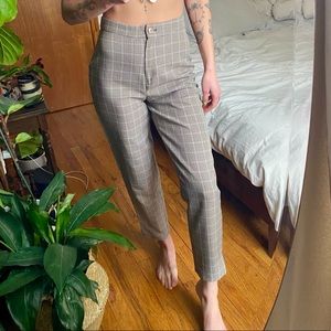 High waisted plaid pants